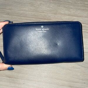 Kat Spade Navy Long Zippy Wallet